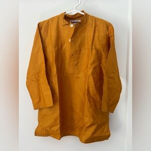 Fabindia Mustard Boys Casual Shirt Kurta Silk